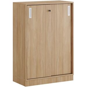 Smålandsmöbler Armoire a portes coulissantes - 80x115 cm, Pietement Plinthe, Caisson / Portes Chene / Chene, Monte Non