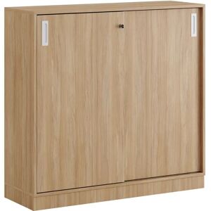 Smålandsmöbler Armoire a portes coulissantes - 120x115 cm, Pietement Plinthe, Caisson / Portes Chene / Chene, Monte Non