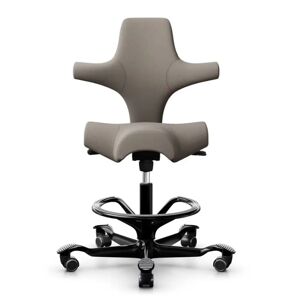 HÅG Capisco 8106 - Chaise ergonomique, Couleur Beige (SC60129), Pietement  Noir, Verin 265 mm, Repose-pieds Avec