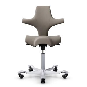 HÅG Capisco 8106 - Chaise ergonomique, Couleur Beige (SC60129), Pietement   Argente, Verin 265 mm, Repose-pieds Sans