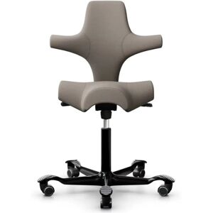 HÅG Capisco 8106 - Chaise ergonomique, Couleur Beige (SC60129), Pietement  Noir, Verin 265 mm, Repose-pieds Sans