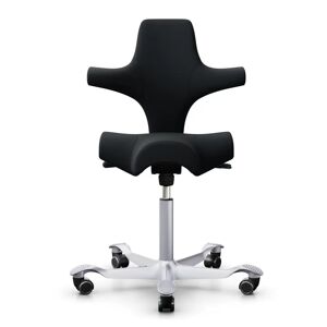 HÅG Capisco 8106 - Chaise ergonomique, Couleur Noir (SC60999), Pietement   Argente, Verin 265 mm, Repose-pieds Sans