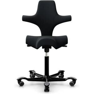 HÅG Capisco 8106 - Chaise ergonomique, Couleur Noir (SC60999), Pietement  Noir, Verin 265 mm, Repose-pieds Sans