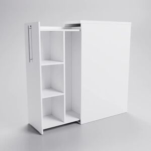 Brizley of Scandinavia Armoire laterale 3+1 etageres (Tour) Gauche, Couleur Blanc