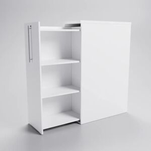 Brizley of Scandinavia Armoire laterale 3 etageres (Tour) Gauche, Couleur Blanc