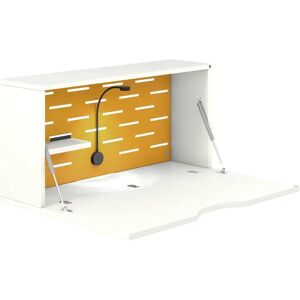 Bisley Bureau mural Hideaway, Pietement Blanc, Couleur Golden Sunflower Yellow