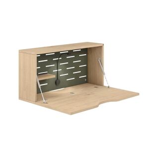 Bisley Bureau mural Hideaway, Pietement Chene, Couleur Olive Green