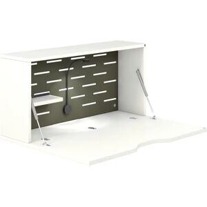 Bisley Bureau mural Hideaway, Pietement Blanc, Couleur Olive Green