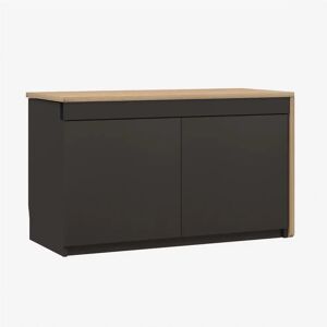 Bisley Bureau Hideaway, Couleur Graphite Grey / Oak, Version Droite