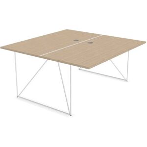 Narbutas Breau bench Air - 2 postes de travail, Finition White / Sand Ash