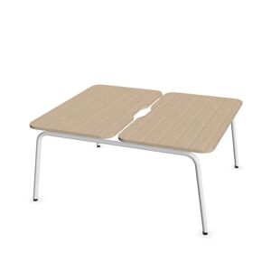 Narbutas Bureau bench Round - 2 postes de travail, Finition White / Sand Ash, Largeur 180 cm