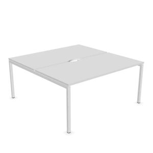 Narbutas Bureau bench Nova U - 2 postes de travail, Finition White / White, Largeur 120 cm