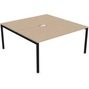 Narbutas Bureau bench Nova U - 2 postes de travail, Finition Black / Sand Ash, Largeur 140 cm