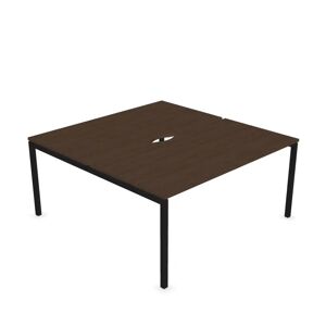 Narbutas Bureau bench Nova U - 2 postes de travail, Finition Black / Dark Walnut, Largeur 140 cm