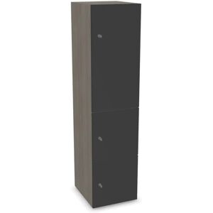 Narbutas Meuble casiers Choice - 1 grande porte, 2 petites portes, Couleur Grey Wood / Dark Grey