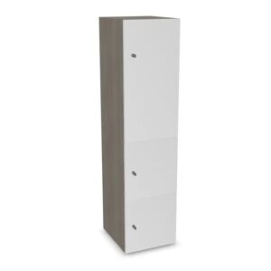 Narbutas Meuble casiers Choice - 1 grande porte, 2 petites portes, Couleur Grey Wood / White door