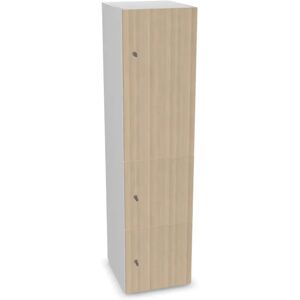 Narbutas Meuble casiers Choice - 1 grande porte, 2 petites portes, Couleur White / Sand Ash