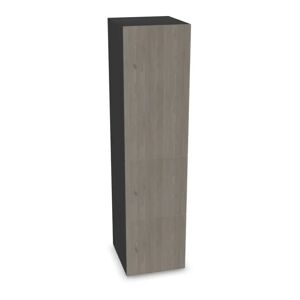 Narbutas Meuble casiers Choice - 1 grande porte, 2 petites portes, Couleur Dark Grey / Grey Wood
