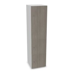 Narbutas Meuble casiers Choice - 1 grande porte, 2 petites portes, Couleur White / Grey Wood