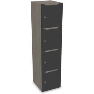 Narbutas Meuble casiers Choice - 4 portes avec fente courrier, Couleur Grey Wood / Dark Grey