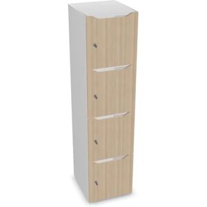 Narbutas Meuble casiers Choice - 4 portes avec fente courrier, Couleur White / Sand Ash