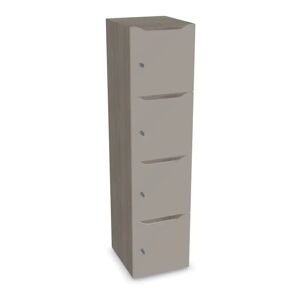 Narbutas Meuble casiers Choice - 4 portes avec fente courrier, Couleur Grey Wood / Cappuchino