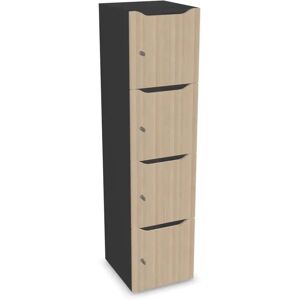 Narbutas Meuble casiers Choice - 4 portes avec fente courrier, Couleur Dark Grey / Sand Ash