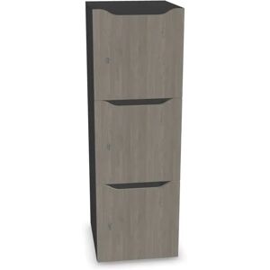 Narbutas Meuble casiers Choice - 3 portes avec fente courrier, Couleur Dark Grey / Grey Wood