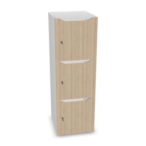 Narbutas Meuble casiers Choice - 3 portes avec fente courrier, Couleur White / Sand Ash