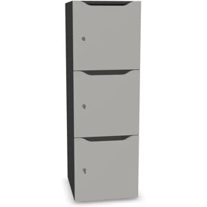 Narbutas Meuble casiers Choice - 3 portes avec fente courrier, Couleur Dark Grey / Pearl Grey