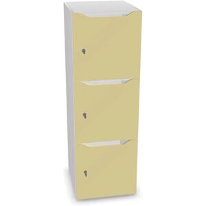 Narbutas Meuble casiers Choice - 3 portes avec fente courrier, Couleur White / Light Yellow