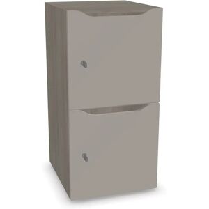 Narbutas Meuble casiers Choice - 2 portes avec fente courrier, Couleur Grey Wood / Cappuchino