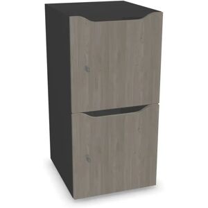 Narbutas Meuble casiers Choice - 2 portes avec fente courrier, Couleur Dark Grey / Grey wood