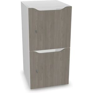 Narbutas Meuble casiers Choice - 2 portes avec fente courrier, Couleur White / Grey Wood