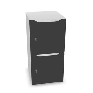 Narbutas Meuble casiers Choice - 2 portes avec fente courrier, Couleur White / Dark Grey