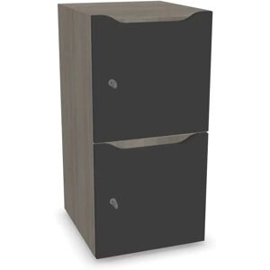 Narbutas Meuble casiers Choice - 2 portes avec fente courrier, Couleur Grey Wood / Dark Grey