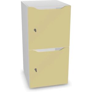 Narbutas Meuble casiers Choice - 2 portes avec fente courrier, Couleur White / Light Yellow