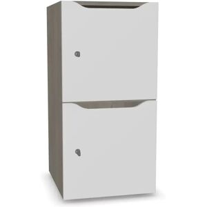 Narbutas Meuble casiers Choice - 2 portes avec fente courrier, Couleur Grey Wood / White