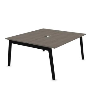 Narbutas Bureau bench Nova Wood - 2 postes de travail, Finition Black / Grey Wood, Largeur 120 cm