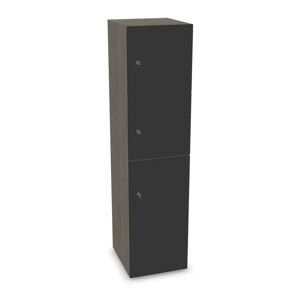 Narbutas Meuble casiers Choice - 2 petites portes, 1 grande porte, Couleur Grey Wood / Dark Grey