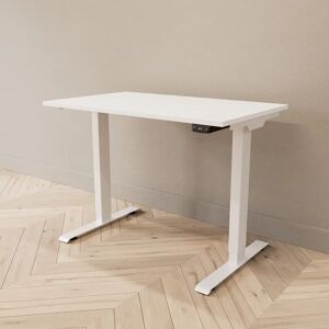 Direkt Interiör Bureau assis debout électrique - Standard, Plateau Blanc, Pied Blanc, Taille 100x60 cm