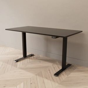 Direkt Interiör Bureau assis debout électrique - Standard, Plateau Noir, Pied Noir, Taille 140x70 cm