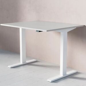 Direkt Interiör Bureau assis debout électrique ACT, Plateau Gris clair, Taille 100x80 cm, Base  Blanc