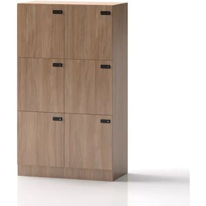 Direkt Interiör Armoire à casiers Lockers Fifty - 6 portes, Couleur Chêne, Verrou Code