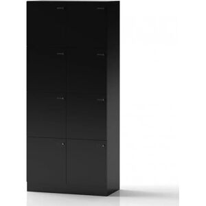 Direkt Interiör Armoire à casiers Lockers Fifty - 8 portes, Couleur Noir, Verrou Code