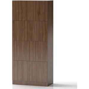 Direkt Interiör Armoire à casiers Lockers Fifty - 8 portes, Couleur Noyer, Verrou Sans