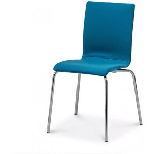 Inoff Chaise Lami - Revêtement intégral, Piètement Argent, Tissu LT136 Power Blue