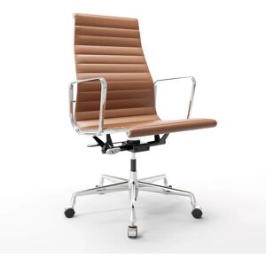 Vitra Chaise Vitra Aluminium Chair Eames 119 - Cuir, Couleur de cuir Cognac