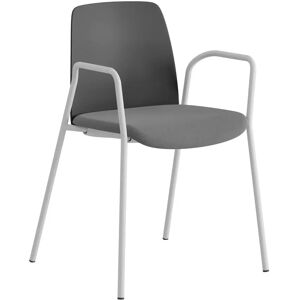 Smålandsmöbler Chaise Choice - Siège rembourré, Finition Mörkgrå / Vit, Accoudoirs Avec