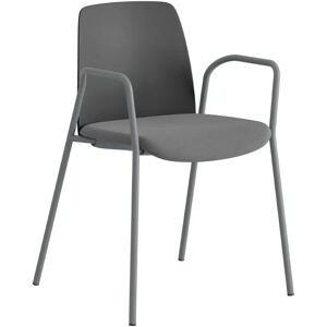 Smålandsmöbler Chaise Choice - Siège rembourré, Finition Mörkgrå / Silvergrå, Accoudoirs Avec